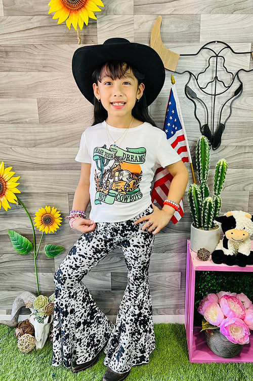 CHASE YOUR DREAMS NOT COWBOY printed girls set XCH0333-21H (A7S2)