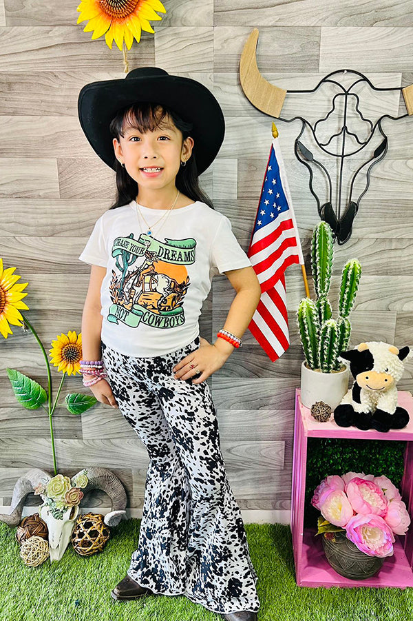 CHASE YOUR DREAMS NOT COWBOY printed girls set XCH0333-21H (A7S2)